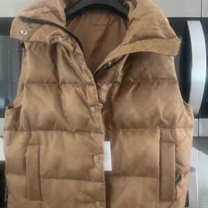 Coach Women's Brown Quilted Vest